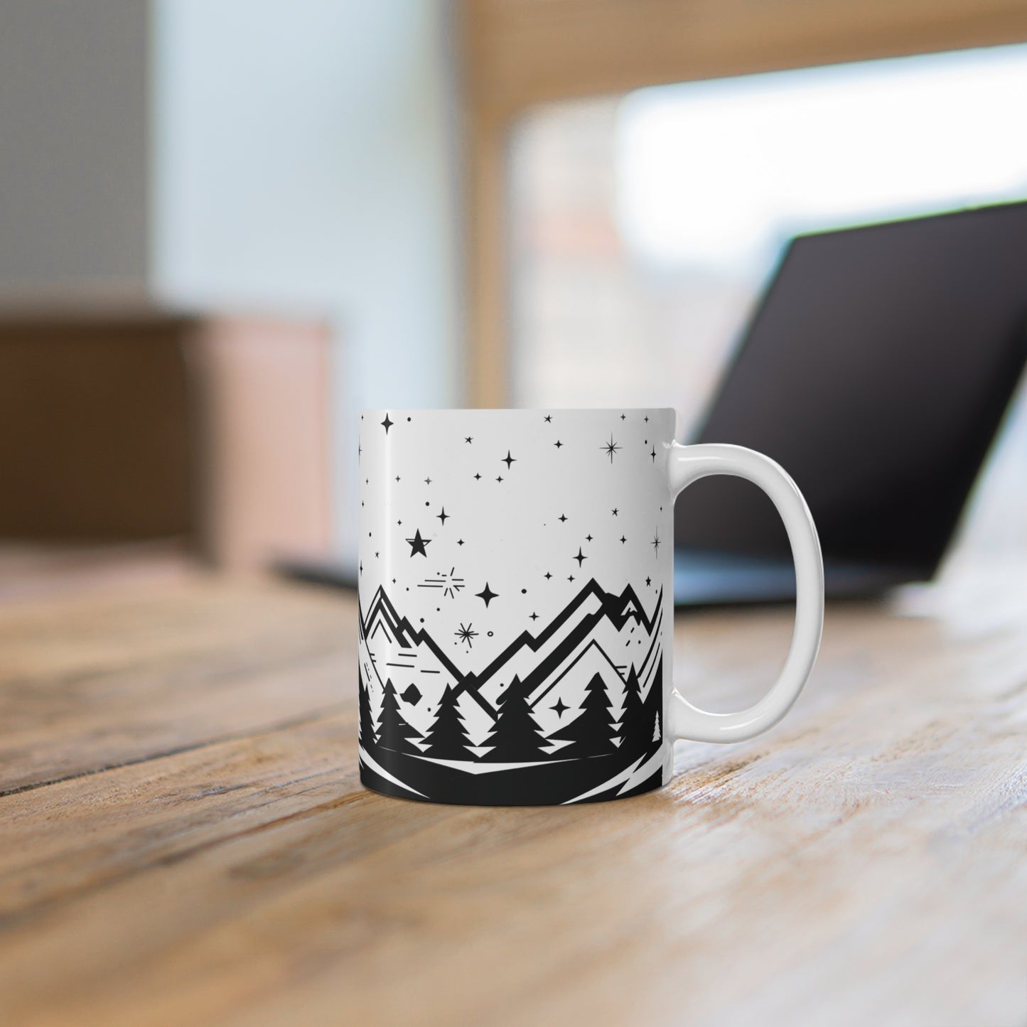 Adventure Awaits Mug, Outdoor Enthusiast Gift, Hiking Coffee Cup, Nature Lover's Drinkware, Stargazing Camping Mug