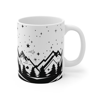 Adventure Awaits Mug, Outdoor Enthusiast Gift, Hiking Coffee Cup, Nature Lover's Drinkware, Stargazing Camping Mug