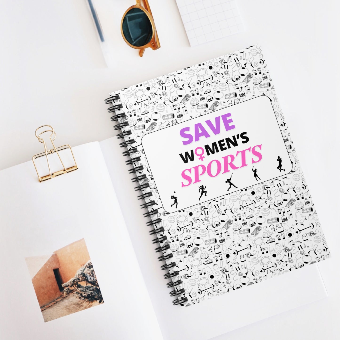 Save Women's Sports Spiral Notebook, Journal, Organizer, Gift for Athletes, Fundraising, Activism, Sports Notebook, Fitness