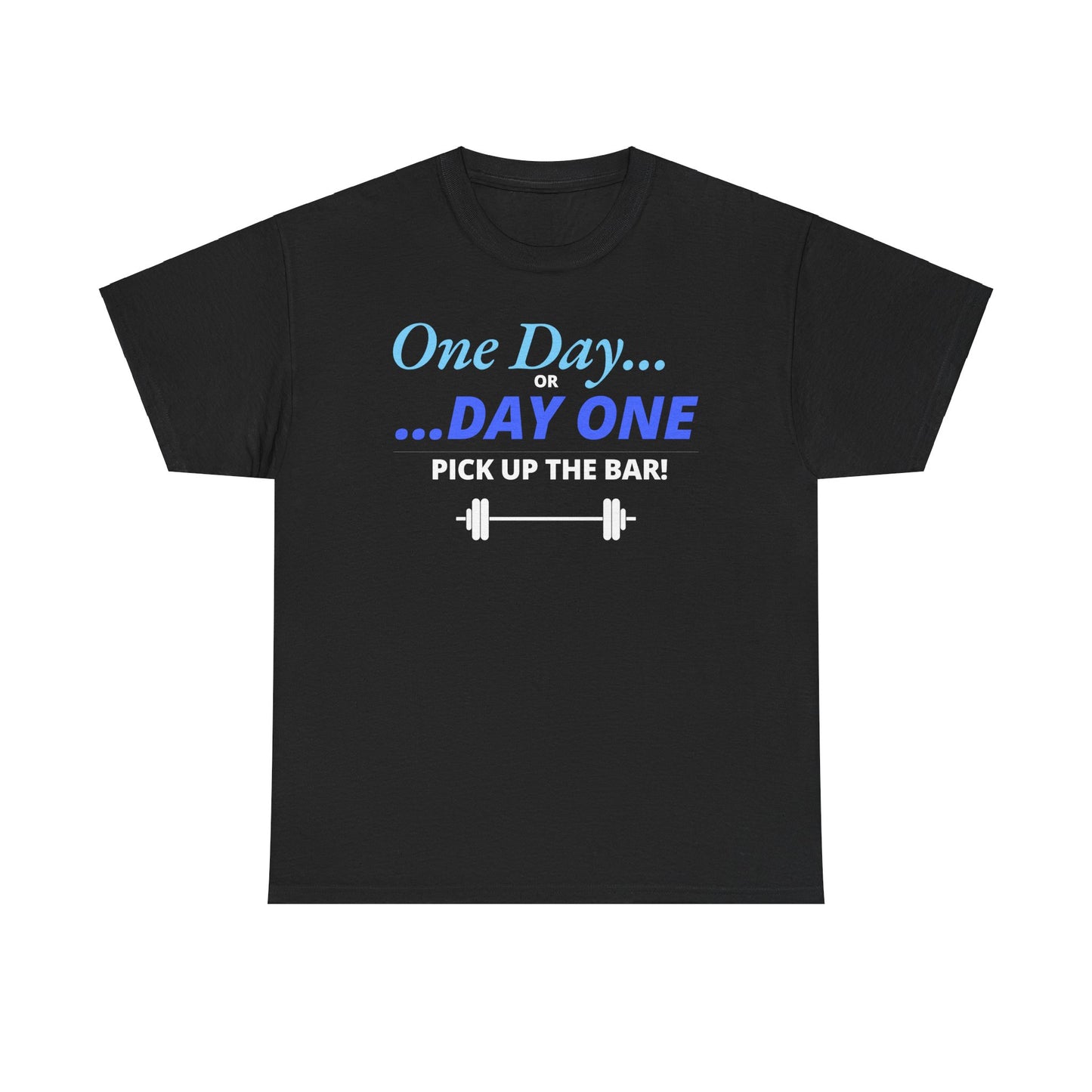 Motivational Fitness T-Shirt, Gym Apparel, Inspirational Workout Tee, Fitness Gift, One Day or Day One Shirt, Unisex Heavy Cotton