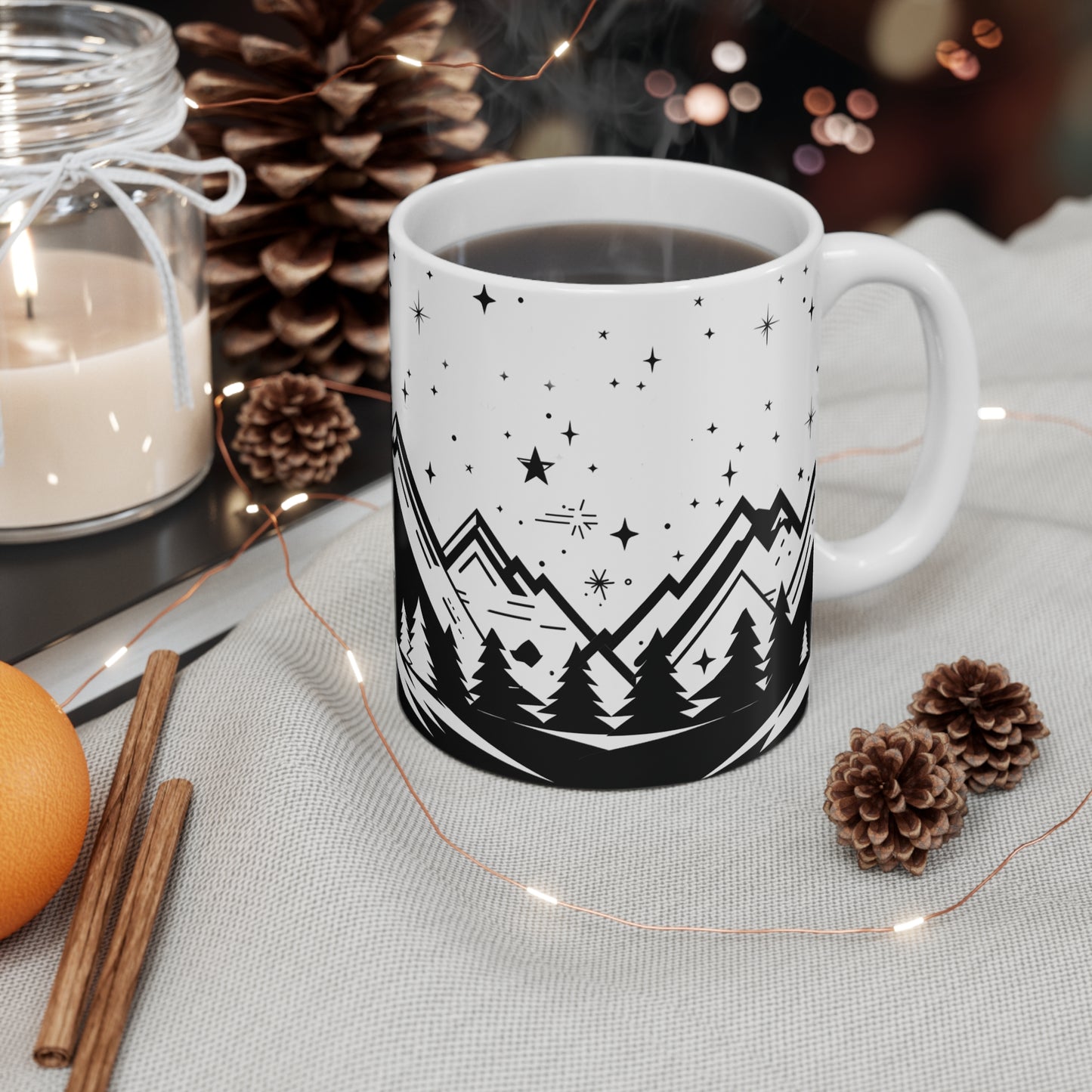 Adventure Awaits Mug, Outdoor Enthusiast Gift, Hiking Coffee Cup, Nature Lover's Drinkware, Stargazing Camping Mug