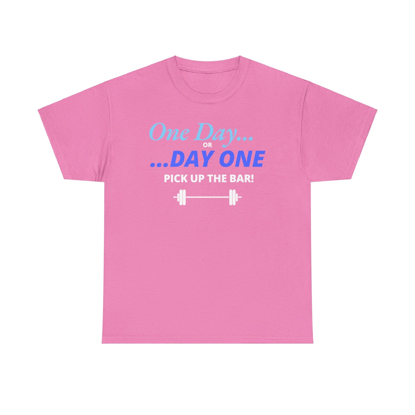 Motivational Fitness T-Shirt, Gym Apparel, Inspirational Workout Tee, Fitness Gift, One Day or Day One Shirt, Unisex Heavy Cotton